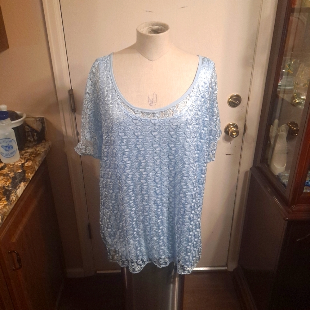 Lavish plus sheer lace top